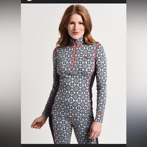 Kari Traa Rose Half Zip | $110.00 | merino wool Norwegian print  fall winter